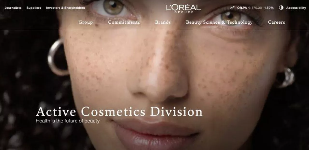 Rebranding będzie postępował powoli - na stronie internetowej  L’Oréal nadal widnieje landing ACD.
