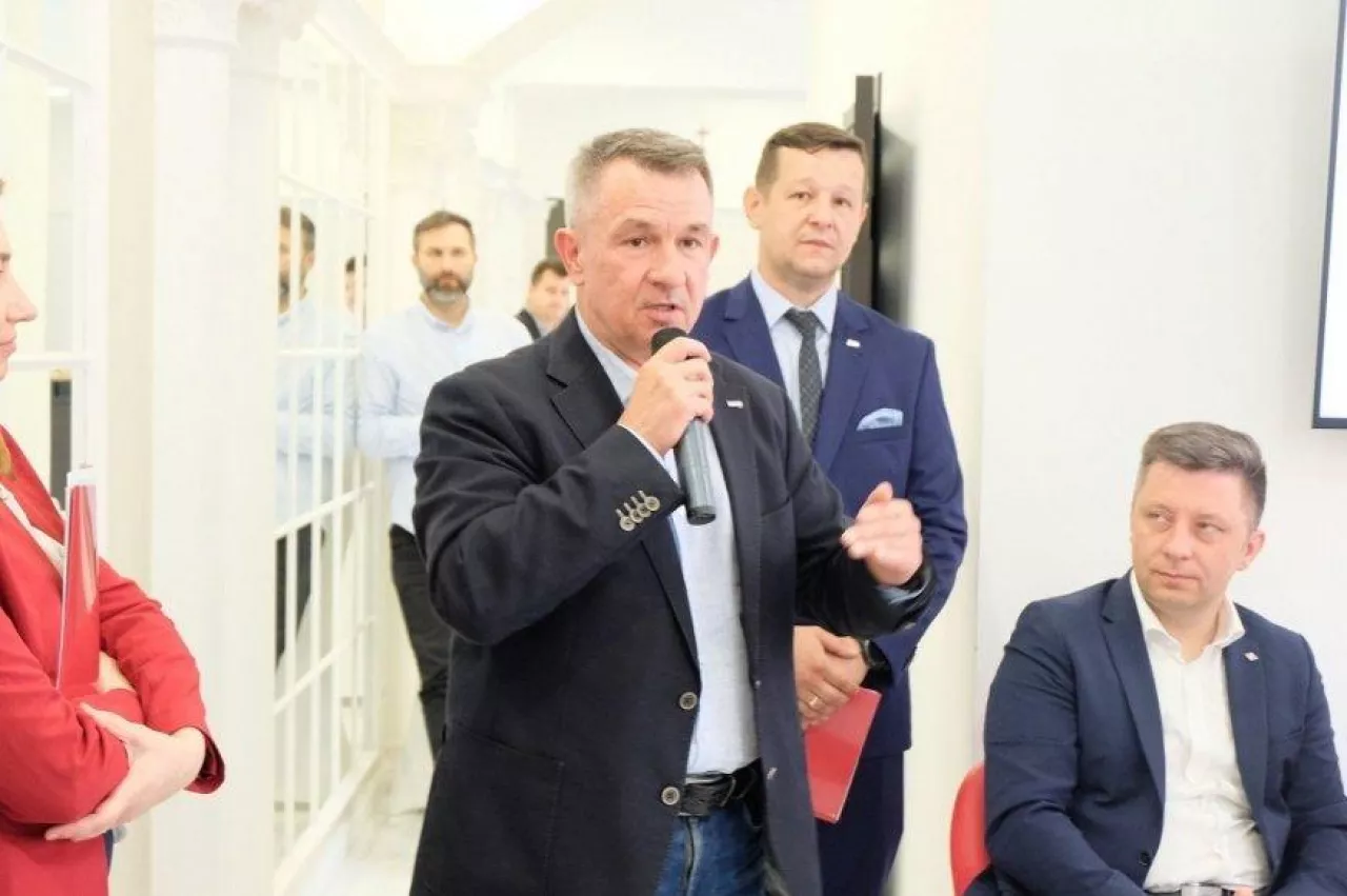 Grzegorz Oszast, członek zarządu PAIH podczas otwarcia biura handlowego na Ukrainie