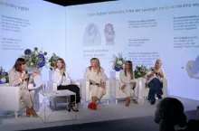 Martyna Wojciechowska, Marta Młyńska, Joanna Dewicka-Wysocka, Joanna Orzechowska, Jowita Michalska podczas debaty zorganizowanej przez markę Dove (Unilever) poświęconej nierzeczywistym standardom piękna