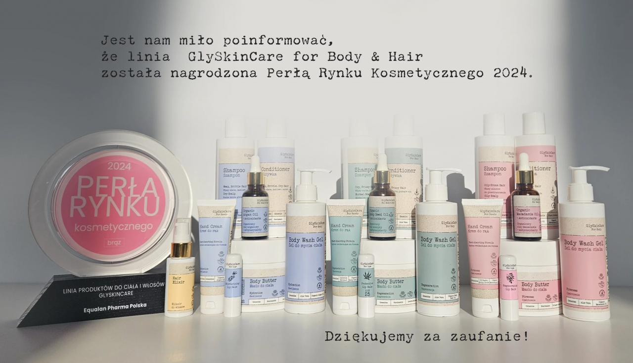 Linia produktów do ciała i włosów GlySkinCare nagrodzone brązową Perłą Rynku Kosmetycznego 2024