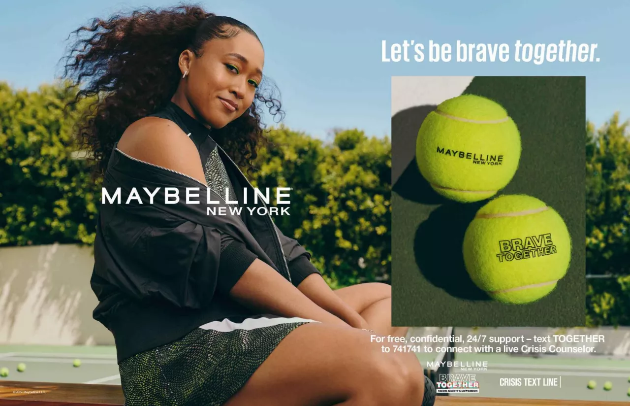 Naomi Osaka, kadr z kampanii Brave Together, prowadzonej przez Maybelline New York, wspierającej leczenie depresji