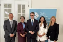 Konferencja prasowa w PZPK z udziałem posła PE Piotra Müllera. Na zdjęciu także: Blanka Chmurzyńska -Brown (L‘Oreal Polska), Bartosz Ziaja, prezes Ziaja, Joanna Zboch (Estée Lauder Poland)